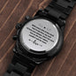 Engraved Black Chronograph Watch