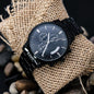 Engraved Black Chronograph Watch