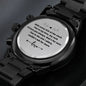 Engraved Black Chronograph Watch