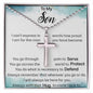 Stainless Cross Necklace with Ball Chain, to my military son from mom