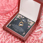 White gold Heart neckless with crystals, polished pendant for military mom