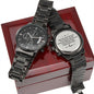 Engraved Black Chronograph Watch