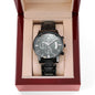 Engraved Black Chronograph Watch