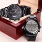 Engraved Black Chronograph Watch
