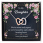 Never apart interlocking heart necklace to daughter