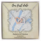Personalized 'Our First Date' Interlocking Hearts Necklace