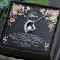 White gold Heart neckless with crystals, polished pendant for military mom