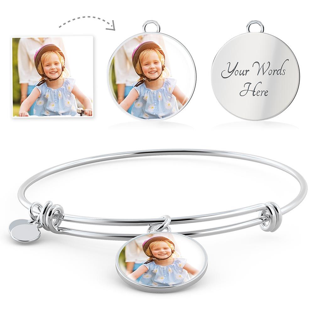Circle shaped totally personalised bangle